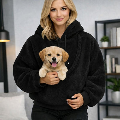 Turbo Cables – Cozy Pet Carrier Hoodie | Plush Cat & Dog Carrier with Soft Front Pouch | Hands-Free Comfort for Travel