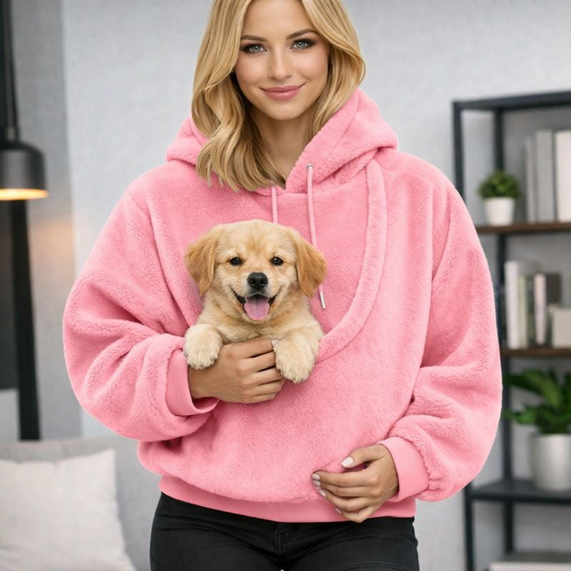 Turbo Cables – Cozy Pet Carrier Hoodie | Plush Cat & Dog Carrier with Soft Front Pouch | Hands-Free Comfort for Travel