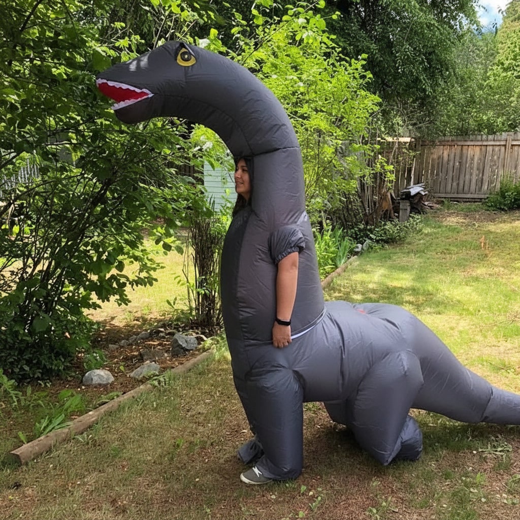 Turbo Cables – Dino Fun | Inflatable Dinosaur Costume with Easy Wear Design | Full-Body Fun for Halloween and Parties