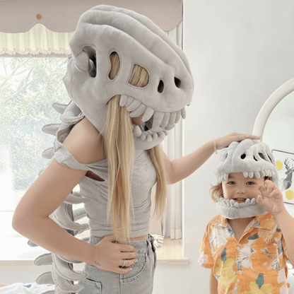 Turbo Cables – Dinosaur Skeleton Costume | Plush Kids Outfit with 3D Design | Perfect for Halloween and Themed Events