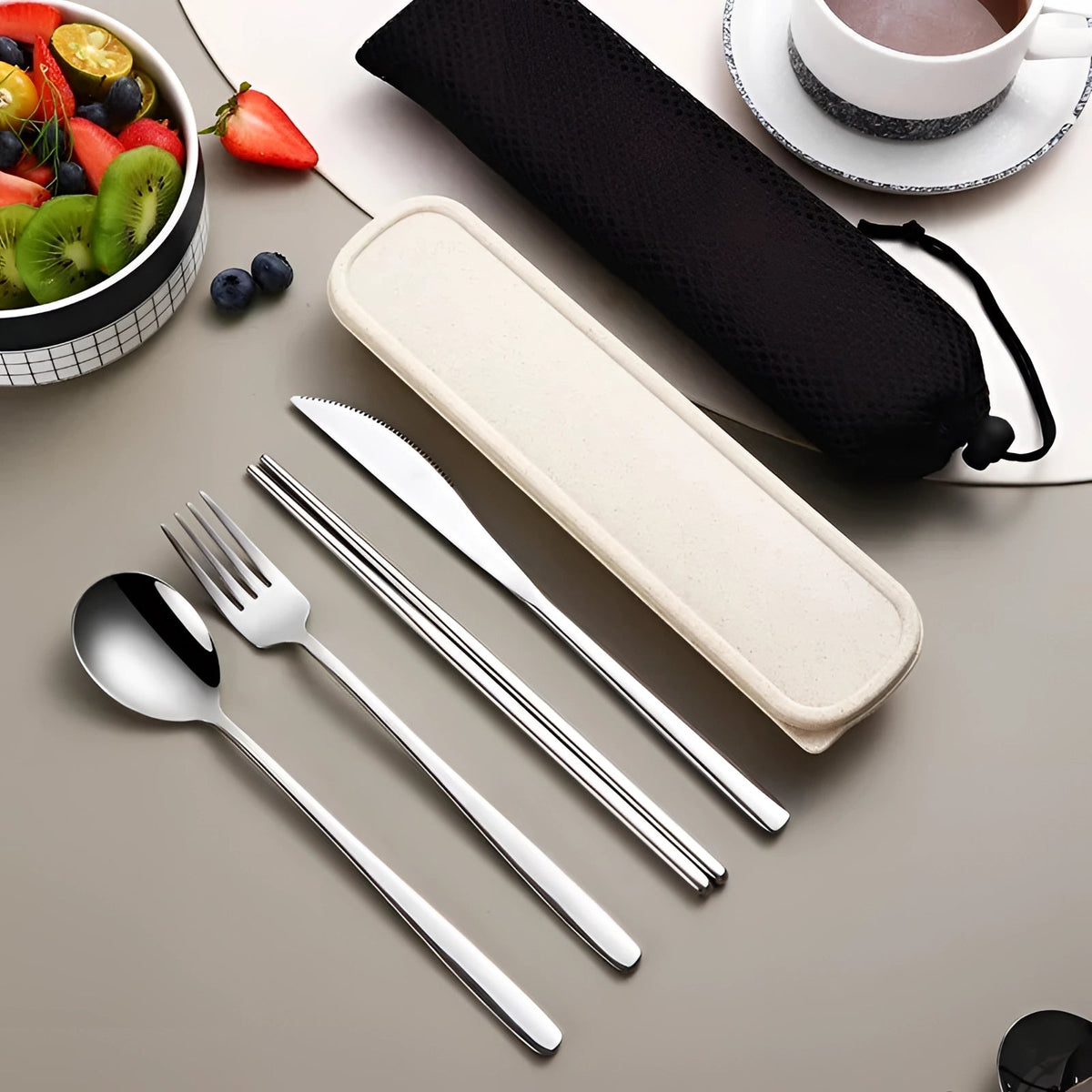 Turbo Cables – Eco-Friendly Travel Cutlery Set | Portable Stainless Steel Utensils with Case
