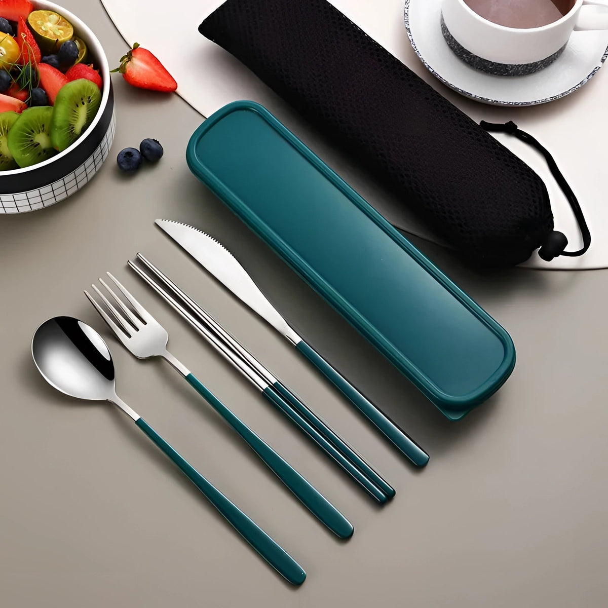 Turbo Cables – Eco-Friendly Travel Cutlery Set | Portable Stainless Steel Utensils with Case