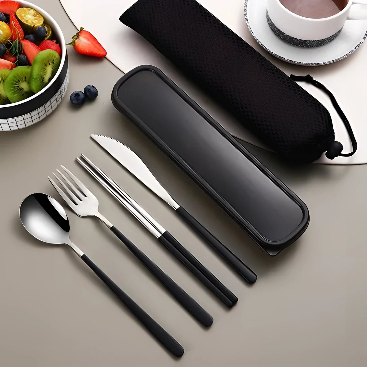 Turbo Cables – Eco-Friendly Travel Cutlery Set | Portable Stainless Steel Utensils with Case