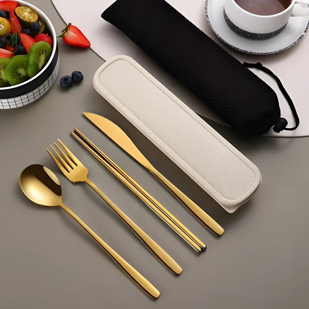 Turbo Cables – Eco-Friendly Travel Cutlery Set | Portable Stainless Steel Utensils with Case