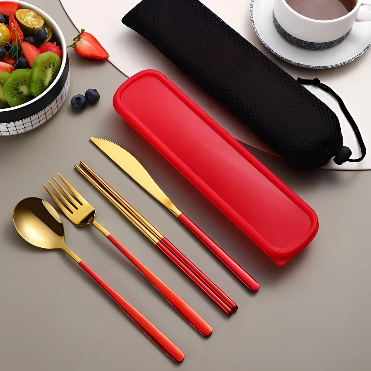 Turbo Cables – Eco-Friendly Travel Cutlery Set | Portable Stainless Steel Utensils with Case
