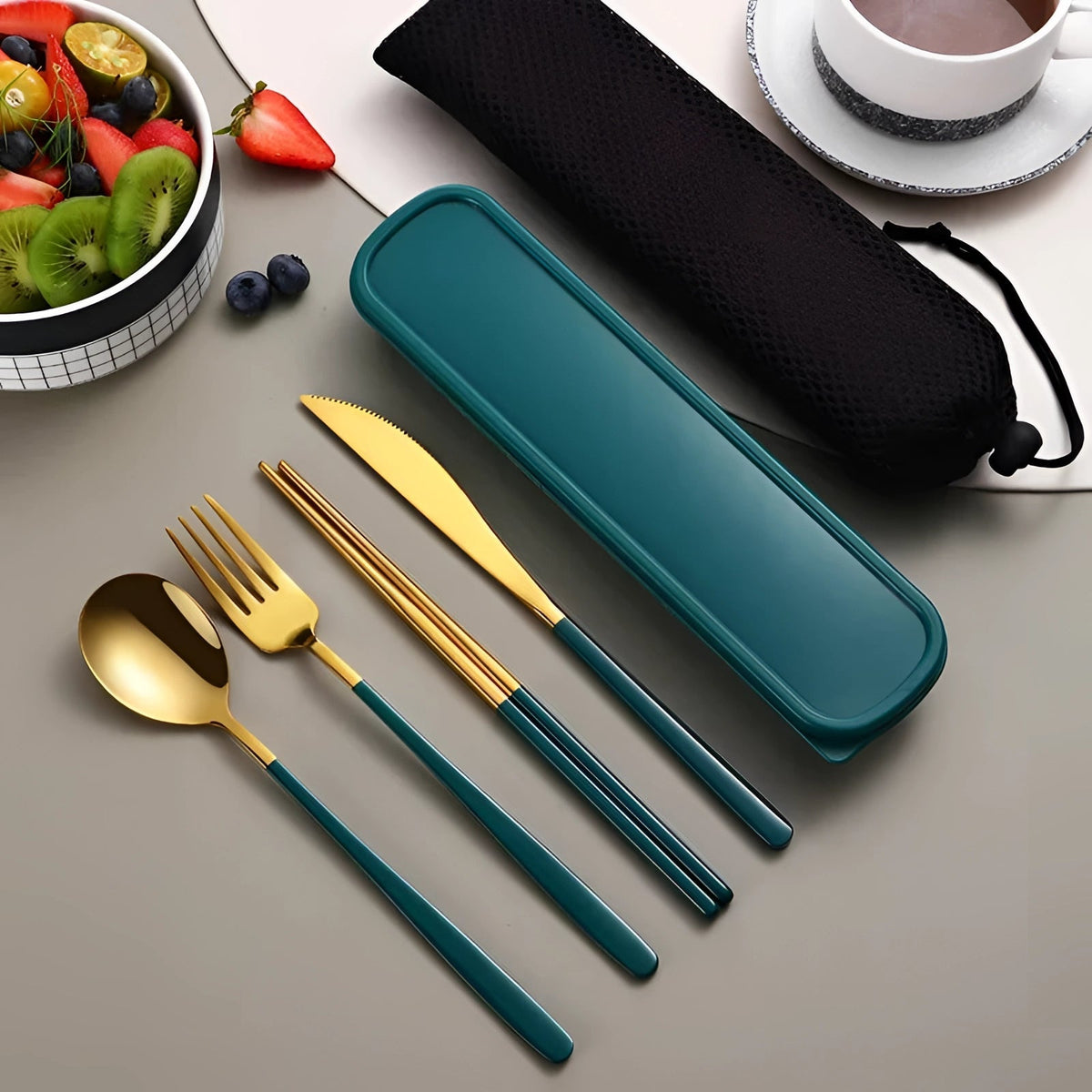 Turbo Cables – Eco-Friendly Travel Cutlery Set | Portable Stainless Steel Utensils with Case