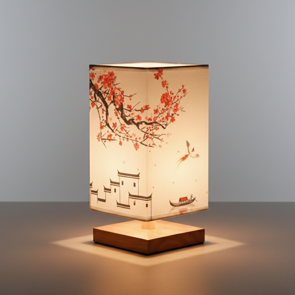 Turbo Cables – Elegant Bamboo Table Lamp | Japanese-Scandinavian Design with Dimmable LED | Versatile Lighting for Serenity in Bedrooms & Living Rooms