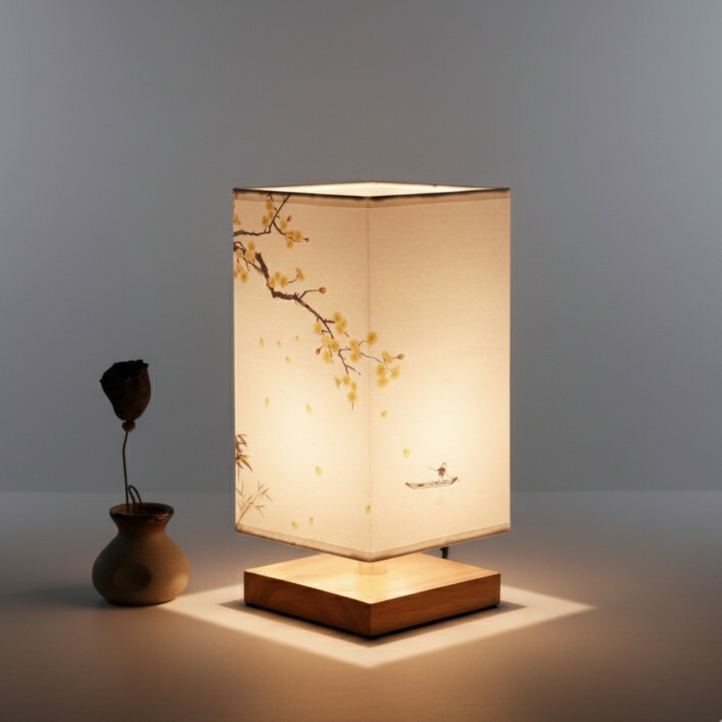 Turbo Cables – Elegant Bamboo Table Lamp | Japanese-Scandinavian Design with Dimmable LED | Versatile Lighting for Serenity in Bedrooms & Living Rooms