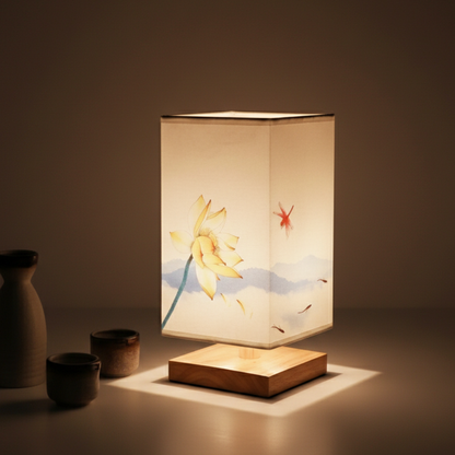 Turbo Cables – Elegant Bamboo Table Lamp | Japanese-Scandinavian Design with Dimmable LED | Versatile Lighting for Serenity in Bedrooms & Living Rooms
