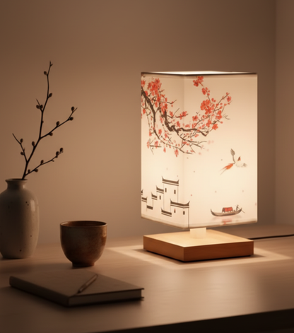 Turbo Cables – Elegant Bamboo Table Lamp | Japanese-Scandinavian Design with Dimmable LED | Versatile Lighting for Serenity in Bedrooms & Living Rooms