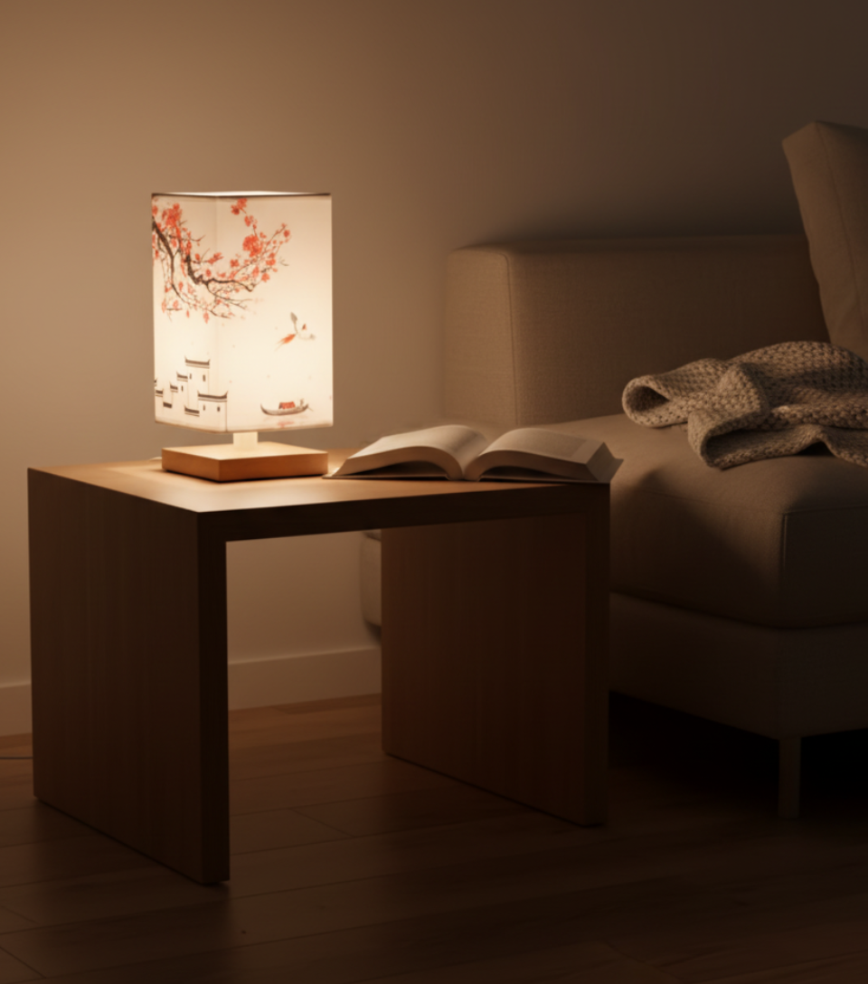 Turbo Cables – Elegant Bamboo Table Lamp | Japanese-Scandinavian Design with Dimmable LED | Versatile Lighting for Serenity in Bedrooms & Living Rooms