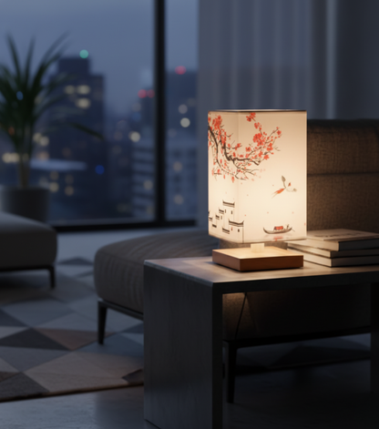 Turbo Cables – Elegant Bamboo Table Lamp | Japanese-Scandinavian Design with Dimmable LED | Versatile Lighting for Serenity in Bedrooms & Living Rooms