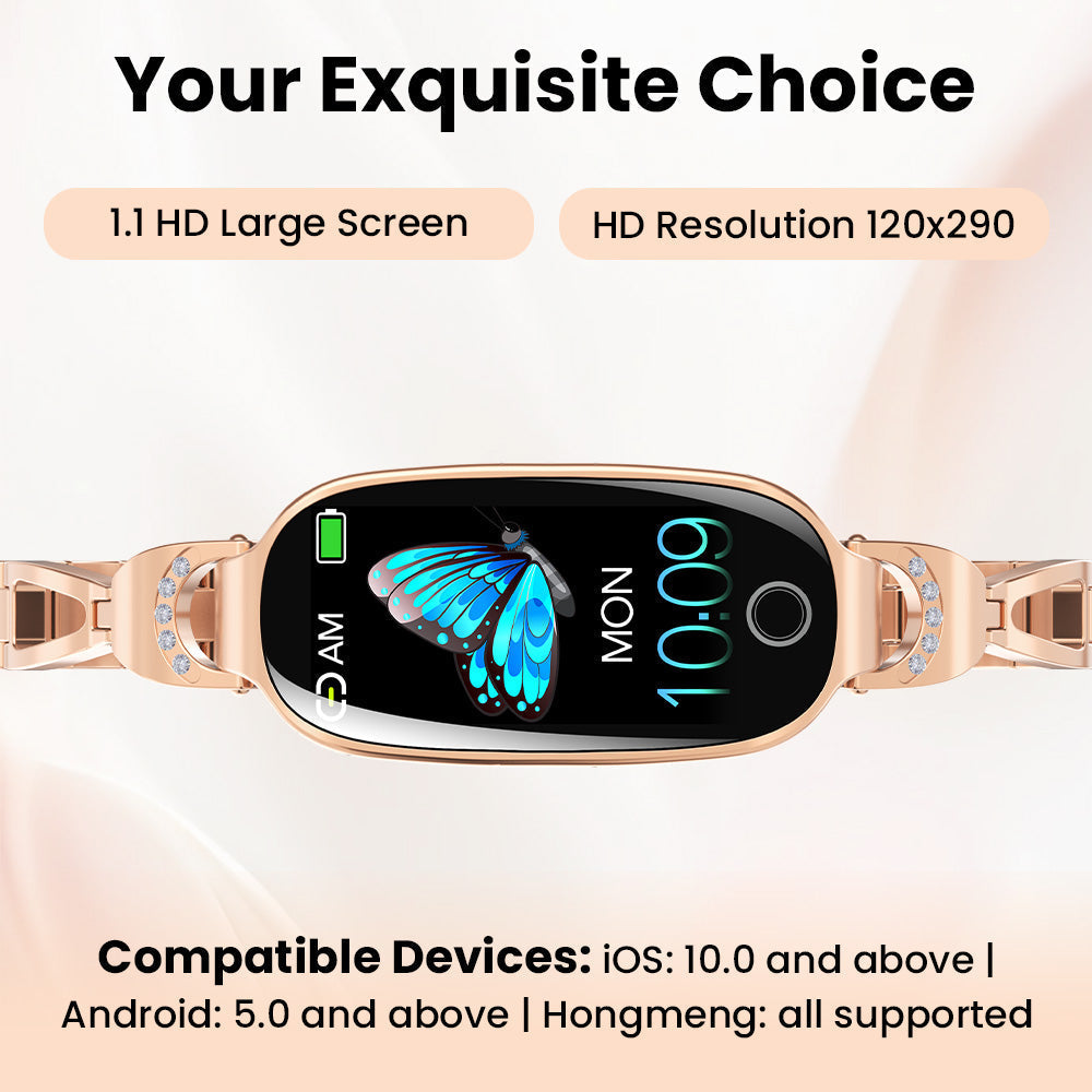 Turbo Cables – Elegant Smartwatch | Smart Watch with Blood Oxygen & Pressure Monitoring | Luxury Diamond Design for Health Tracking