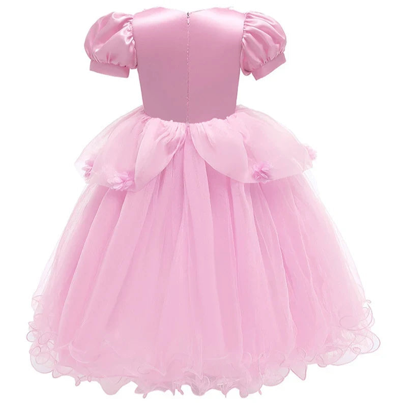 Turbo Cables – Enchanting Princess Dress | Girls' Lace Party Gown with Puff Sleeves | Perfect for Halloween and Special Events