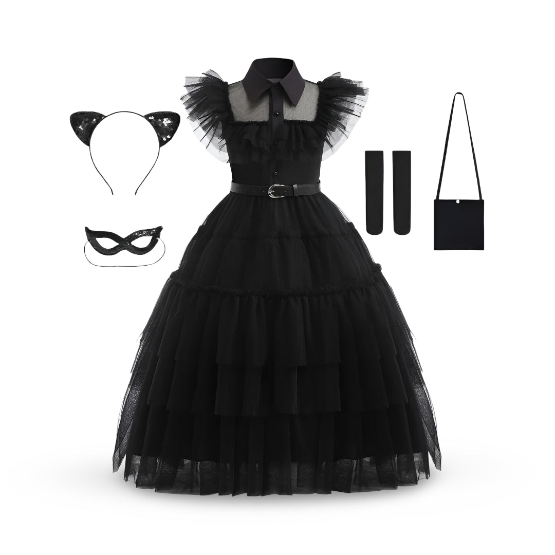 Turbo Cables – Festive Princess Dress | Layered Halloween Costume for Kids & Teens | Perfect for Parties and Themed Celebrations