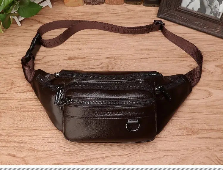 Turbo Cables – Genuine Cowhide Leather Waist Bag | Ample Storage & Versatile Design for Travel