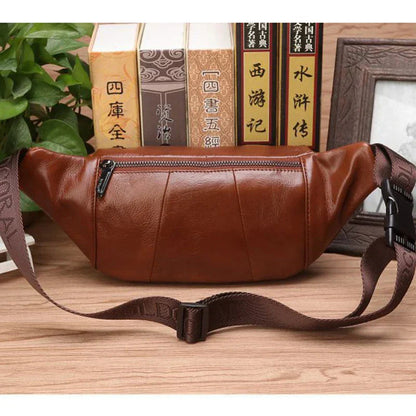 Turbo Cables – Genuine Cowhide Leather Waist Bag | Ample Storage & Versatile Design for Travel