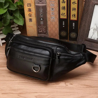 Turbo Cables – Genuine Cowhide Leather Waist Bag | Ample Storage & Versatile Design for Travel