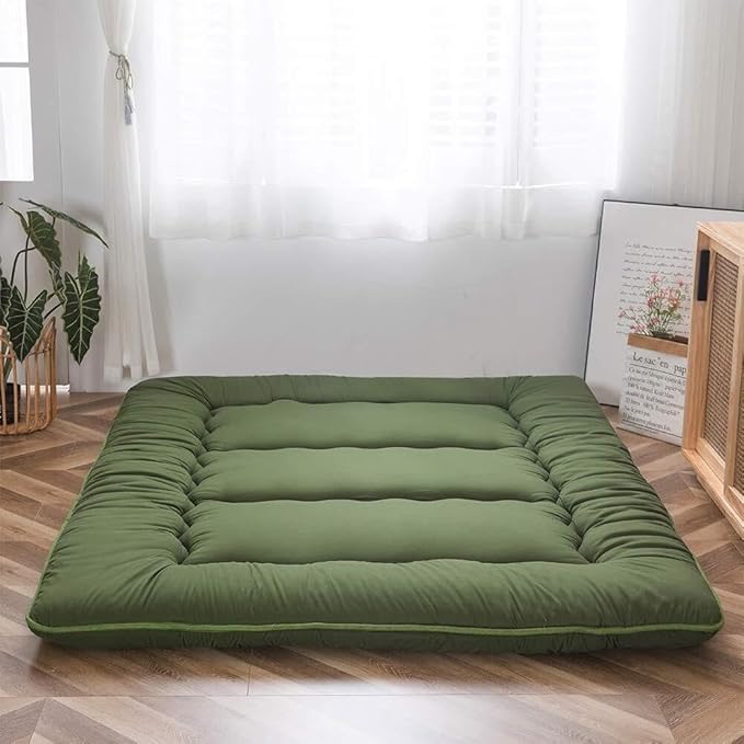 Turbo Cables – Japanese Floor Bed, 4 Inch Thick Futon Mattress, Foldable Tatami Sleeping Pad, Roll Up Floor Bed for Adults & Kids