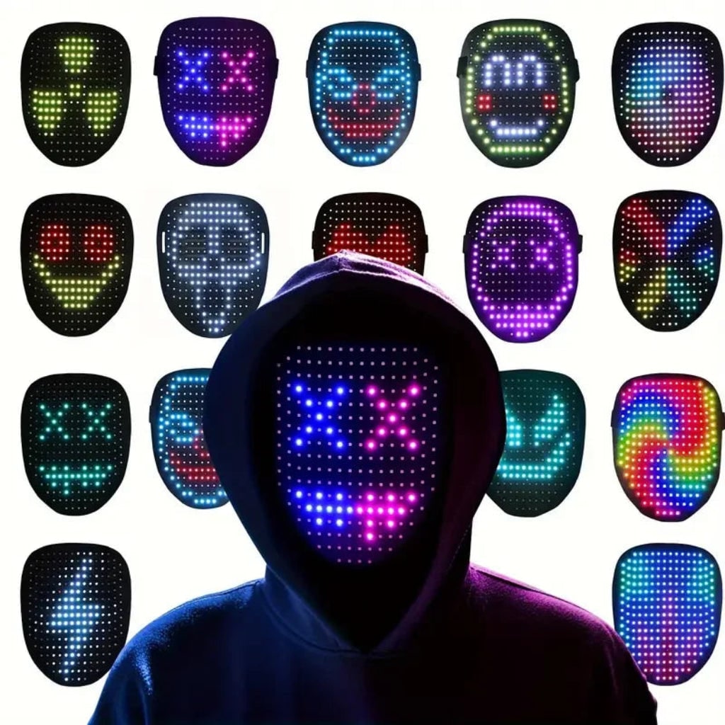 Turbo Cables – Illuminated Costume Mask | LED Full Face Design for Halloween Parties