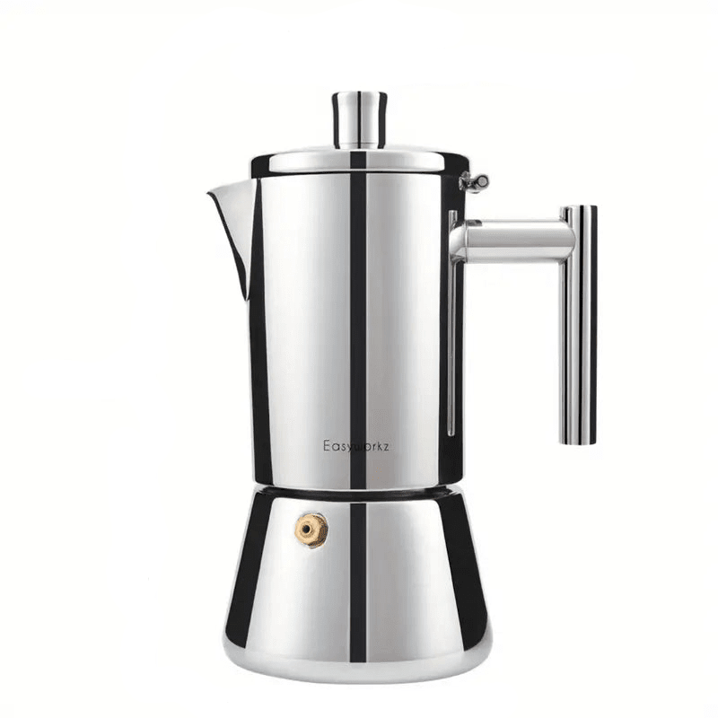 Turbo Cables – Italian Moka Pot | Premium Stainless Steel Espresso Maker with Heat-Resistant Handle | Versatile Brewing for Authentic Flavor