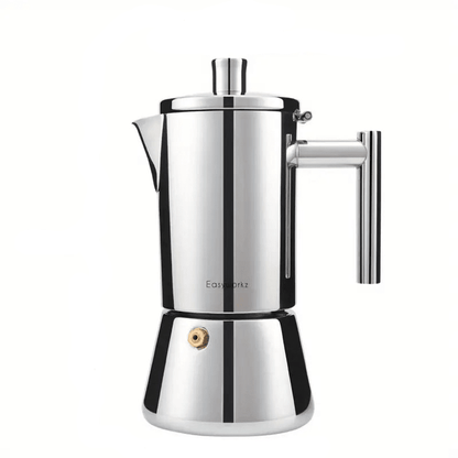 Turbo Cables – Italian Moka Pot | Premium Stainless Steel Espresso Maker with Heat-Resistant Handle | Versatile Brewing for Authentic Flavor