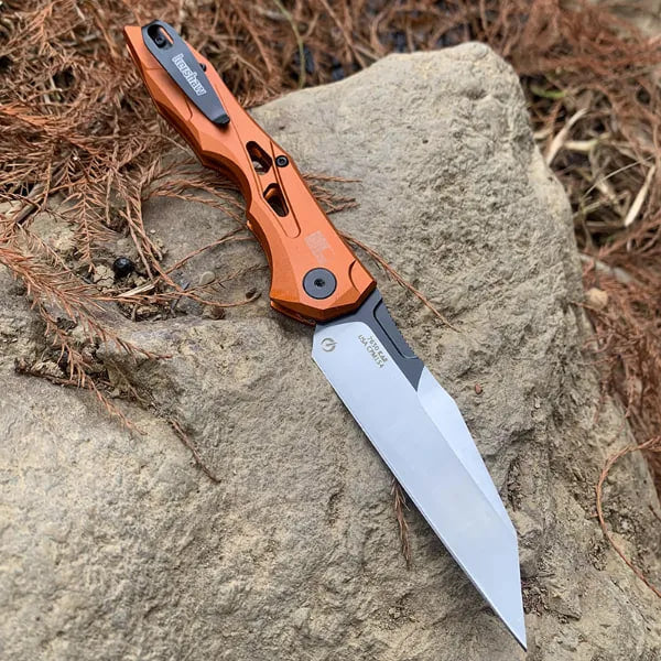 Turbo Cables – Automatic Utility Knife | Wharncliffe Folding Pocket Knife with Push Button Opening | Compact EDC Knife for Outdoor & Camping