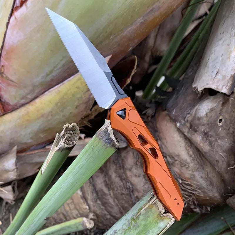 Turbo Cables – Automatic Utility Knife | Wharncliffe Folding Pocket Knife with Push Button Opening | Compact EDC Knife for Outdoor & Camping