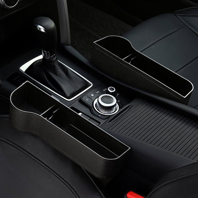 Turbo Cables – Leather Car Seat Organizer with Cup Holder | Multifunctional Design for Extra Storage and Convenience