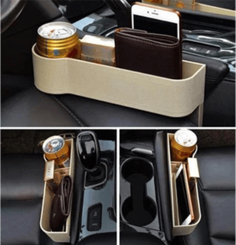 Turbo Cables – Leather Car Seat Organizer with Cup Holder | Multifunctional Design for Extra Storage and Convenience