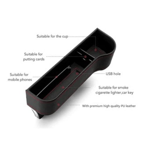 Turbo Cables – Leather Car Seat Organizer with Cup Holder | Multifunctional Design for Extra Storage and Convenience