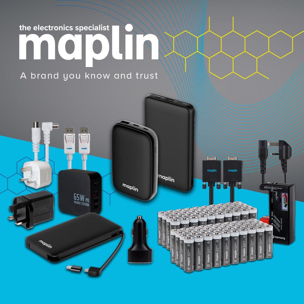 Maplin 4 Port (1 x USB-C PD / 3 x USB-A 3.0 QC) 65W GaN USB Laptop Charger with 1.2m Cable