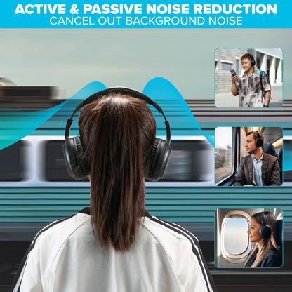 Maplin Bluetooth Noise Cancelling Over-Ear Headphones – Black Maplin