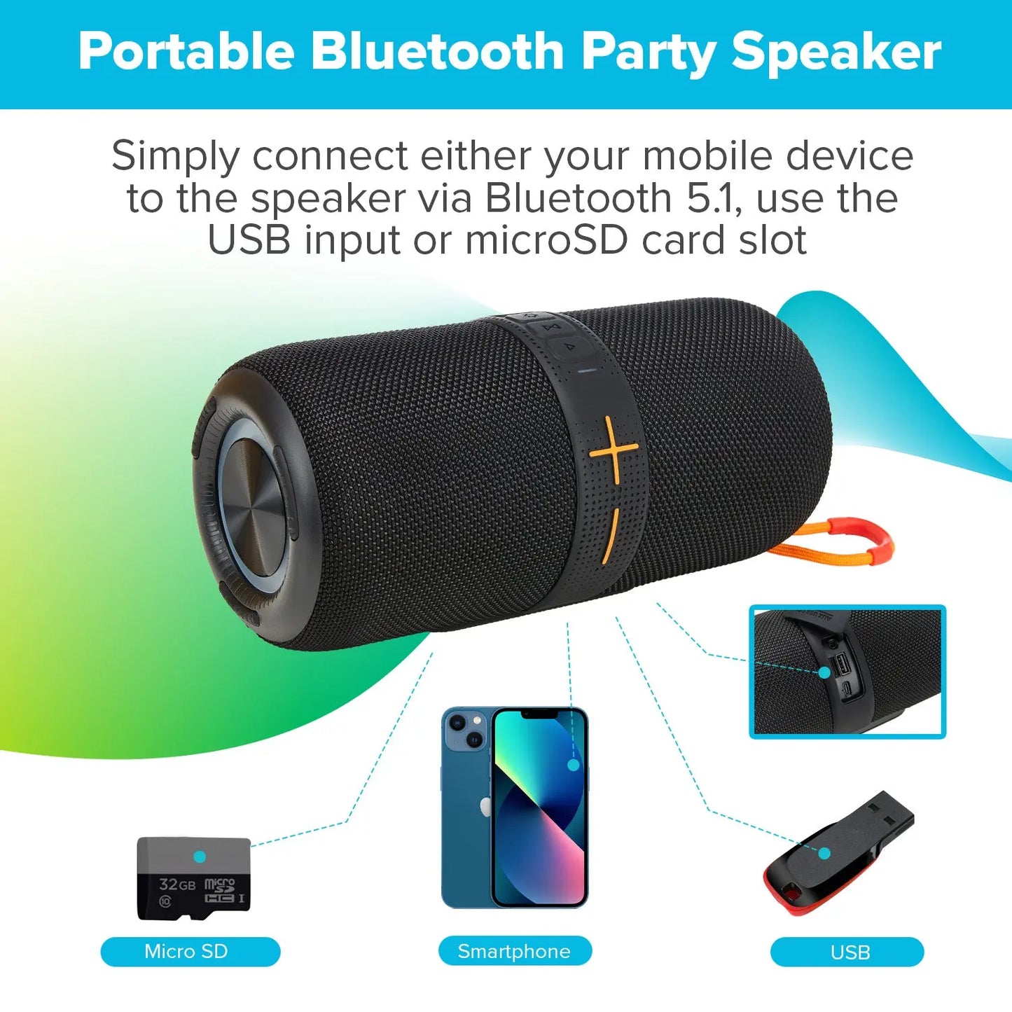 Maplin Portable Bluetooth V5 Party Speaker Maplin