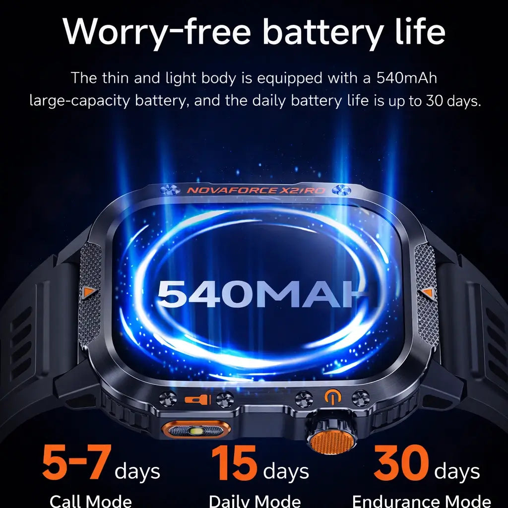 Turbo Cables – X2 Pro | Rugged GPS Smartwatch with 100+ Sports Modes | Multi-Satellite Navigation for Active Lifestyles
