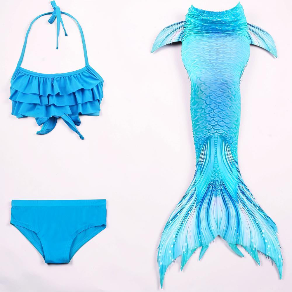Turbo Cables – Girls Mermaid Swimsuit Set with Matching Swim Tail | Fun Costume for Beach and Dress-Up Play