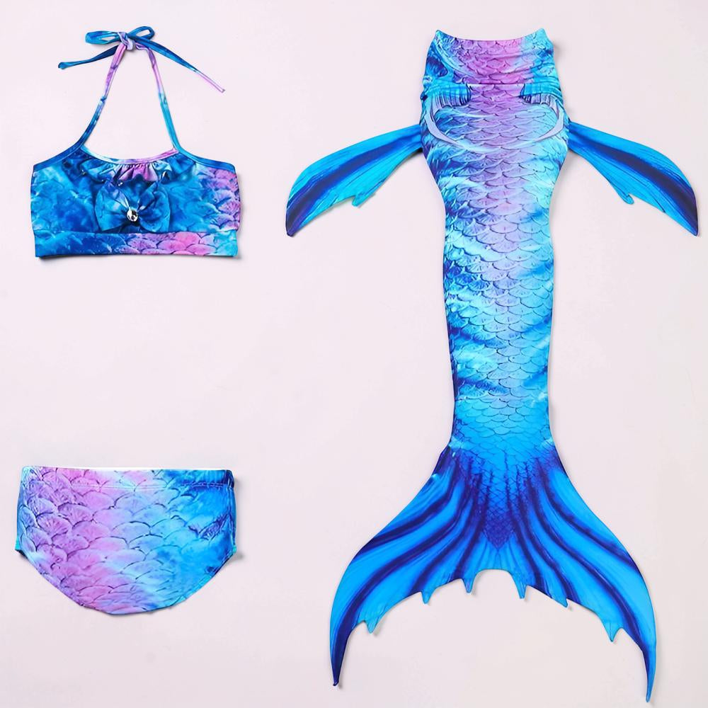 Turbo Cables – Girls Mermaid Swimsuit Set with Matching Swim Tail | Fun Costume for Beach and Dress-Up Play