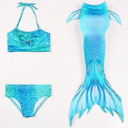 Turbo Cables – Girls Mermaid Swimsuit Set with Matching Swim Tail | Fun Costume for Beach and Dress-Up Play