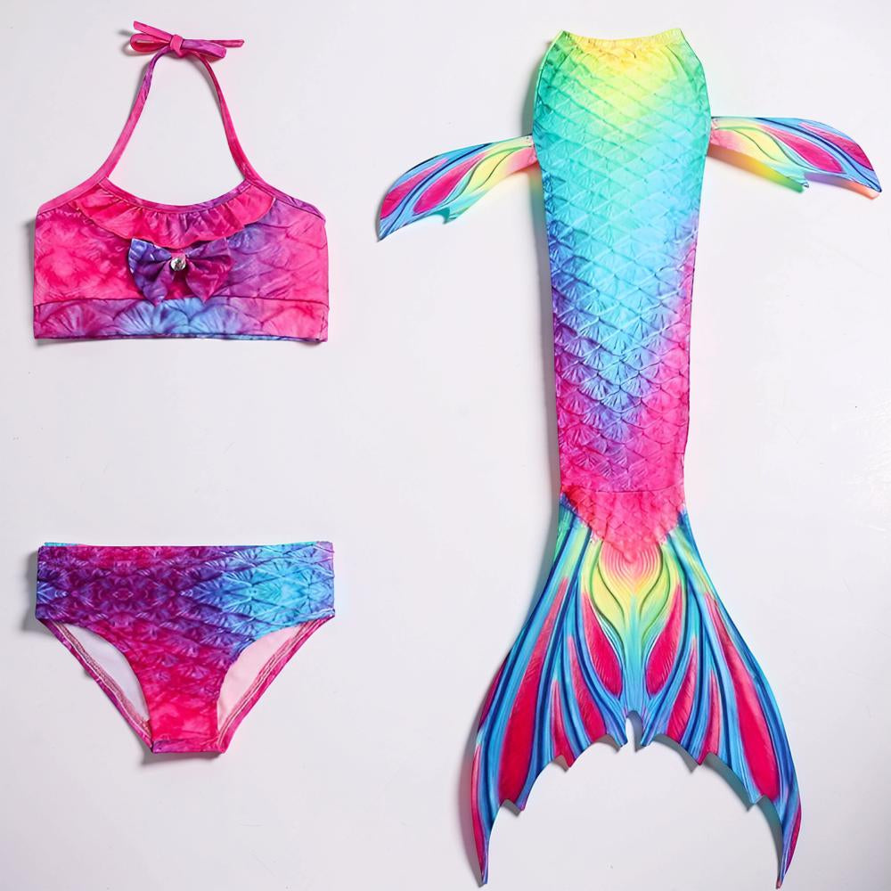 Turbo Cables – Girls Mermaid Swimsuit Set with Matching Swim Tail | Fun Costume for Beach and Dress-Up Play