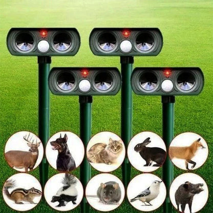 Solar Ultrasonic Fox Deterrent – Motion-Activated Animal Repeller for Garden, Lawn & Outdoor Turbo Cables