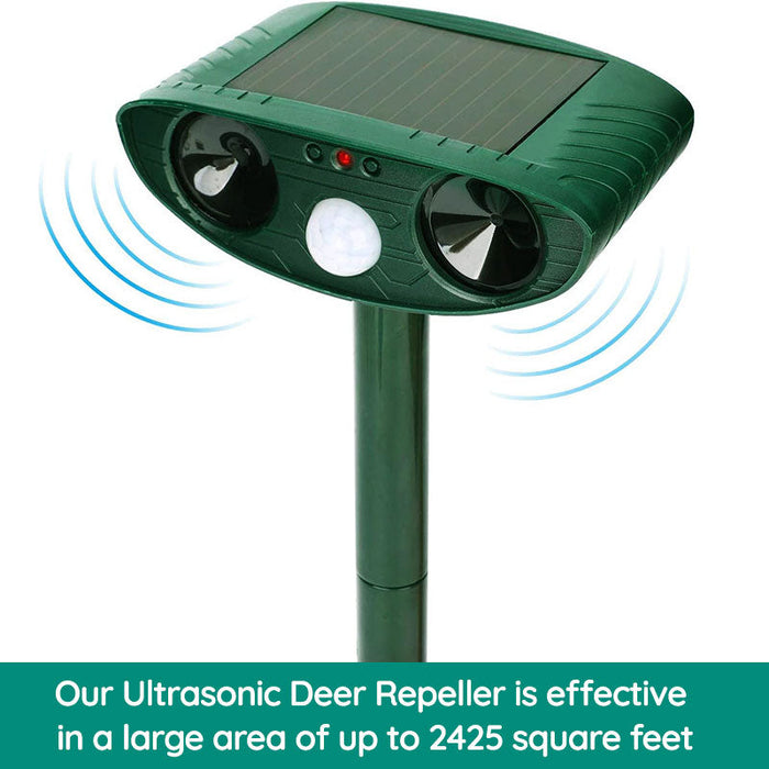 Solar Ultrasonic Fox Deterrent – Motion-Activated Animal Repeller for Garden, Lawn & Outdoor Turbo Cables