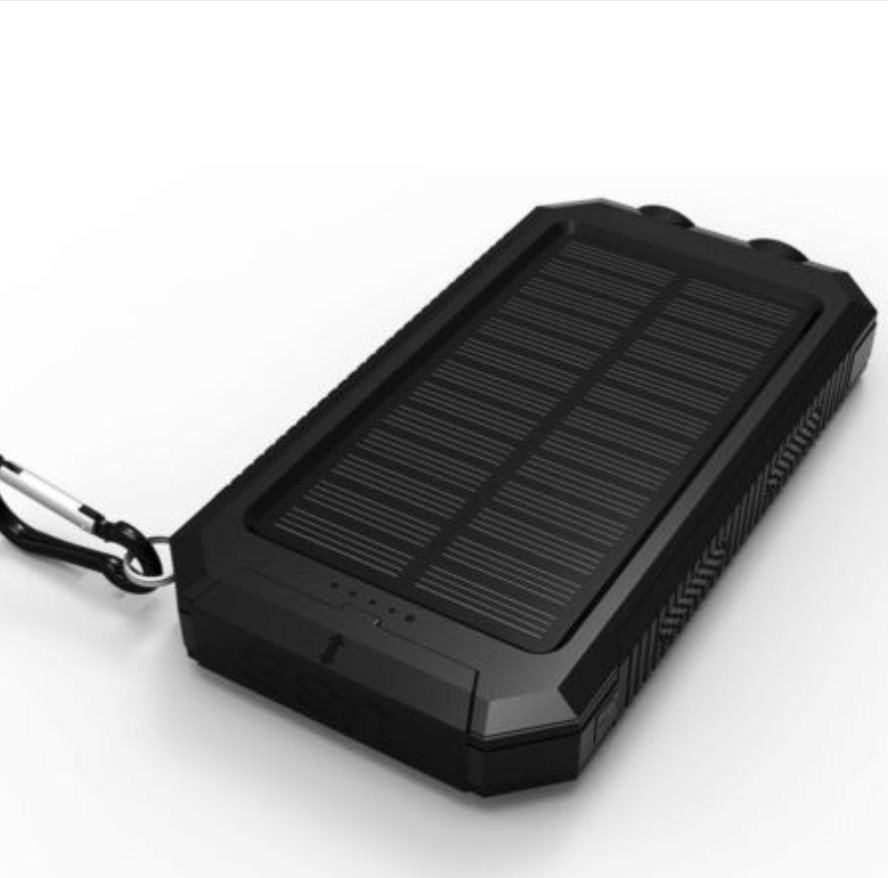 Solar Power Bank – 500000mAh Portable Waterproof Outdoor Charger with Dual USB & LED Light Turbo Cables