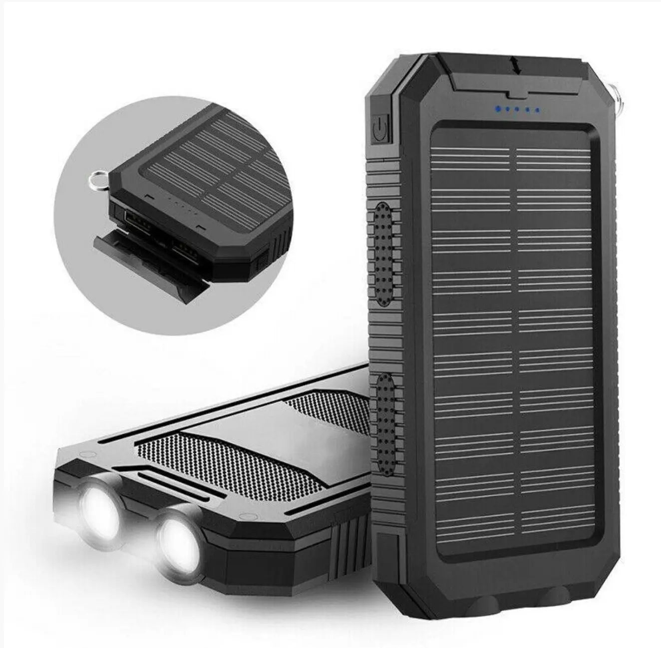 Turbo 500000mAh Solar Charger Waterproof Power Bank External Turbo Cables