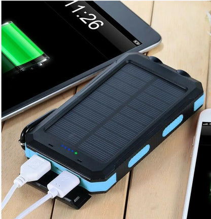 Turbo 500000mAh Solar Charger Waterproof Power Bank External Turbo Cables