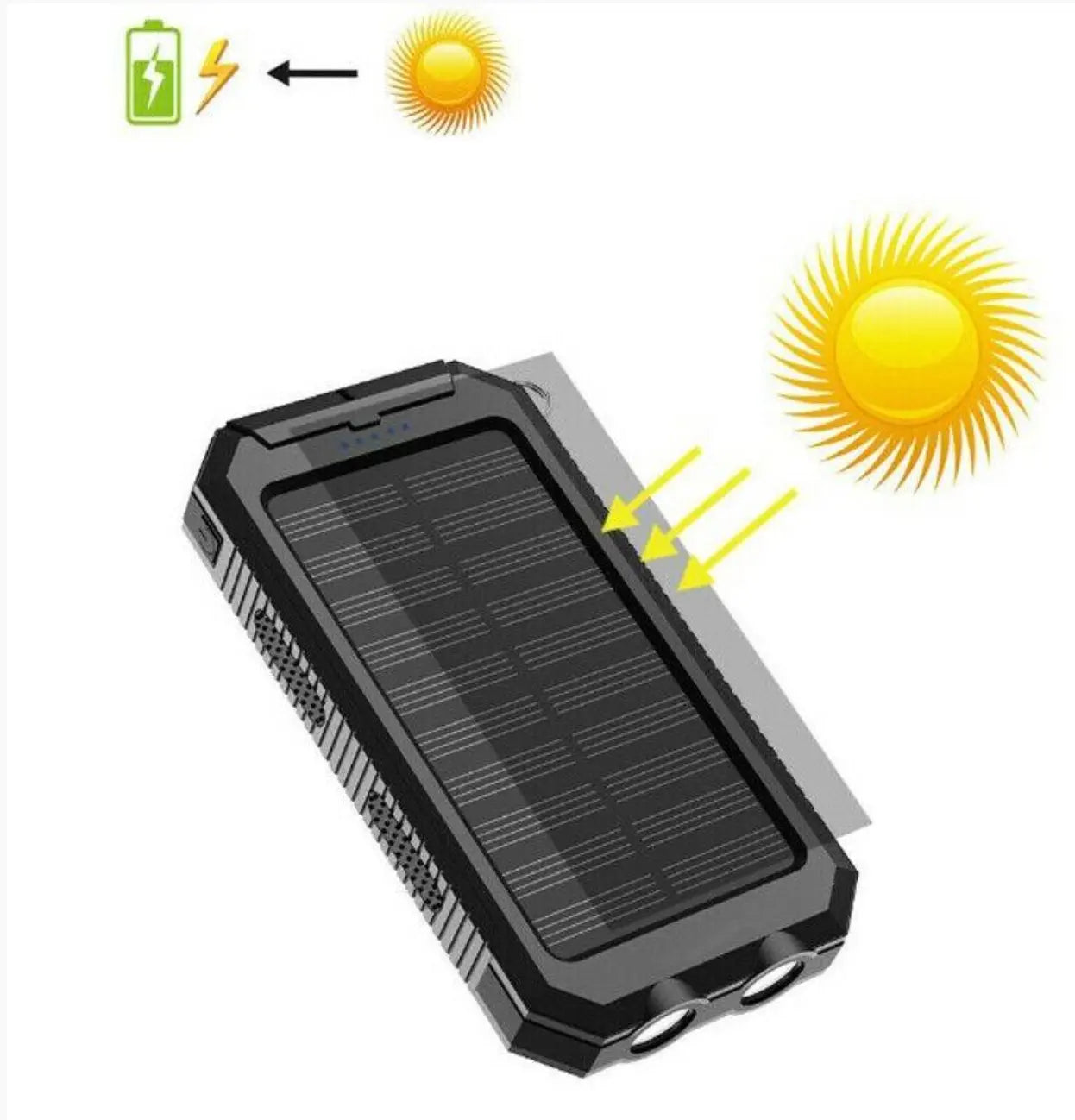 Turbo 500000mAh Solar Charger Waterproof Power Bank External Turbo Cables