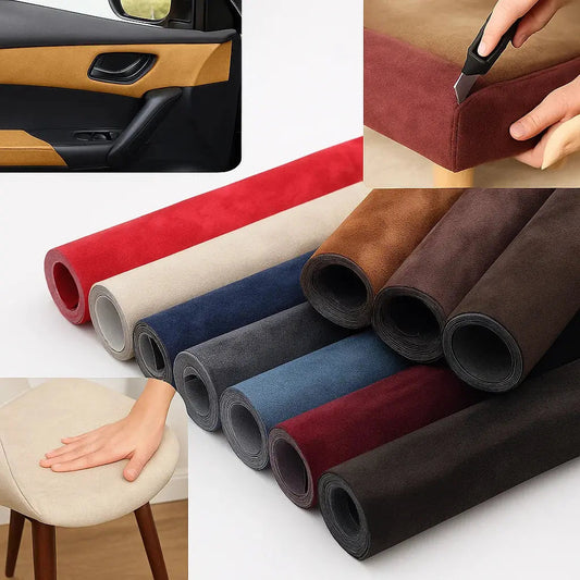 Turbo Cables – Self-Adhesive Upholstery Fabric | Microfiber Suede with Water-Resistant Properties | Versatile Upholstery Material for Home and Vehicle Decor