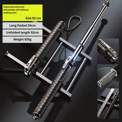 Turbo Cables – Automatic Self-Defense Walking Stick | Quick-Deploy Mechanism, Adjustable Height, Ergonomic Grip & Enhanced Stability