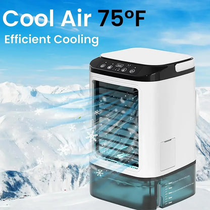 TurboCool™ Portable Dual Spray Air Cooler Fan – 3 Speed Mini Desktop AC with Night Light