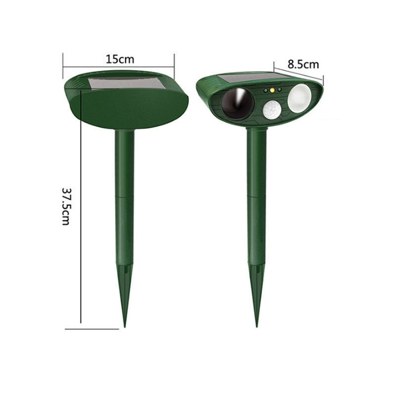 Solar Powered Ultrasonic Deer Repellent – Motion Sensor Animal Deterrent for Garden, Lawn & Yard Protection Turbo Cables