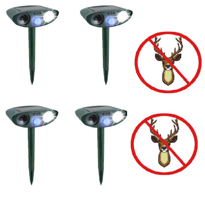 Solar Powered Ultrasonic Deer Repellent – Motion Sensor Animal Deterrent for Garden, Lawn & Yard Protection Turbo Cables